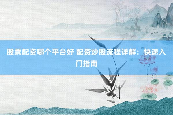 股票配资哪个平台好 配资炒股流程详解：快速入门指南