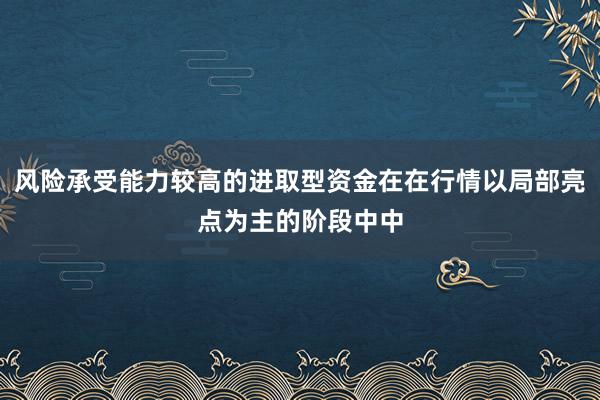 风险承受能力较高的进取型资金在在行情以局部亮点为主的阶段中中