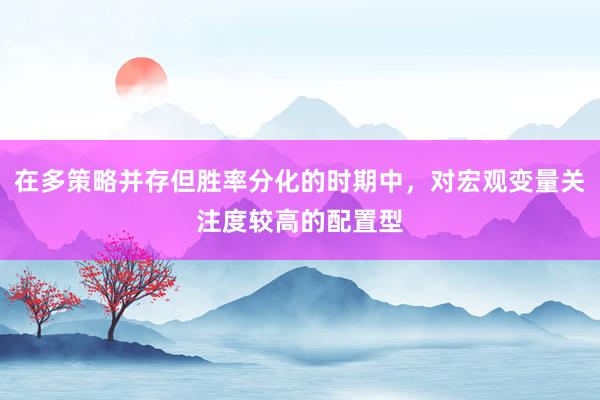 在多策略并存但胜率分化的时期中，对宏观变量关注度较高的配置型