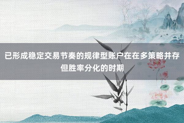 已形成稳定交易节奏的规律型账户在在多策略并存但胜率分化的时期