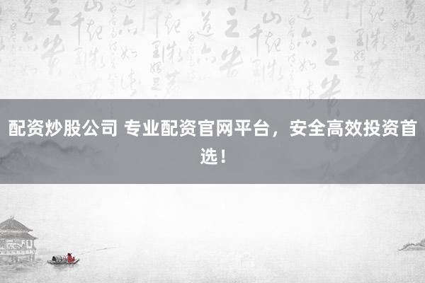 配资炒股公司 专业配资官网平台，安全高效投资首选！