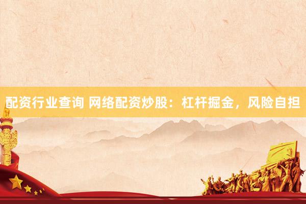 配资行业查询 网络配资炒股：杠杆掘金，风险自担