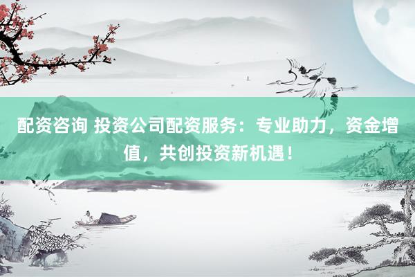 配资咨询 投资公司配资服务:专业助力,资金增值,共创投资新机遇!