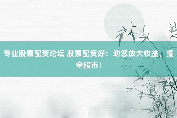 专业股票配资论坛 股票配资好:助您放大收益,掘金股市!